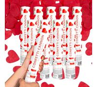 SPARKLERS Club - Cañón de confeti de 28 cm, alcance 5-8 metros, ideal para bodas, cumpleaños, fiestas, alta calidad, seguro, duradero, efecto espectacular garantizado (corazón rojo, 2, cañones)