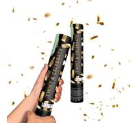 SPARKLERS Club - Cañón de confeti de 28 cm, alcance 5-8 metros, ideal para bodas, cumpleaños, fiestas, alta calidad, seguro, duradero, efecto espectacular garantizado (metal dorado, 2, cañones)
