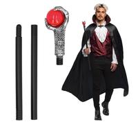 SPARKLERS Club Cetro Vampiro 78 cm Garra plateada bola roja Halloween | Tres Piezas Montables, Polietileno Polipropileno PVC, Ligero, Garra Plateada, Bola Roja, Estilo Gótico