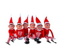 SPARKLERS CLUB Duende Travieso de Navidad Elfo 3 chicos y 3 chicas, set de 6 elfos de peluche, ideal para preparar la Navidad para niños y adultos, pequeño duende travieso, estatuilla juguetona y