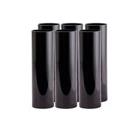 SPARKLERS Club - Juego de 6 vasos de tubo negro 22 cl - Irrompible para cóctel Made in France - Agarre fácil, ideal para noche y eventos - Entrega 24/48 h