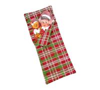 SPARKLERS CLUB - Saco de dormir con almohada para duendes bromista de Navidad | Accesorio decorativo para duendes | Diseño escocés rojo y verde | Talla 30 cm - Poliéster suave