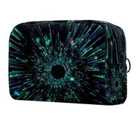 Sparkles Lines - Neceser grande para mujer, neceser de viaje, organizador de maquillaje con cremallera, multicolor, 18.5x7.5x13cm/7.3x3x5.1in, Neceser