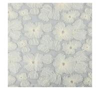 Sparkling Beaded Embroidered Lace 3D Floral Mesh Fabric For DIY Wedding Dresses Formal Gowns Stage Performance Costumes(Apricot)