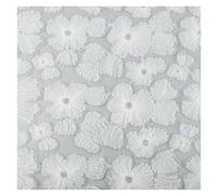 Sparkling Beaded Embroidered Lace 3D Floral Mesh Fabric For DIY Wedding Dresses Formal Gowns Stage Performance Costumes(White)