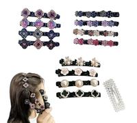 Sparkling Crystal Stone Braided Hair Clips, 2024 New Braided Hair Clips for Women, Shiny Elegant Hair Styling Clips, Styling Sectioning Hair Clips For Quick Change Of Look Styling (A+B+C 12Pcs)