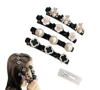 Sparkling Crystal Stone Braided Hair Clips, 2024 New Braided Hair Clips for Women, Shiny Elegant Hair Styling Clips, Styling Sectioning Hair Clips For Quick Change Of Look Styling (C 4Pcs)