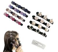 Sparkling Crystal Stone Braided Hair Clips, 2024 New Braided Hair Clips for Women, Shiny Elegant Hair Styling Clips, Styling Sectioning Hair Clips For Quick Change Of Look Styling (A+C 8Pcs)