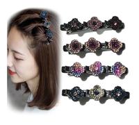 Sparkling Crystal Stone Braided Hair Clips, 2025 New Braided Hair Clips for Women, Braided Hair Clips,Sparkling Braided Hair Clips (4pcs)
