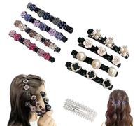 Sparkling Crystal Stone Braided Hair Clips,Rhinestone Braided Hair Clips For Women,Hairpin Duckbill Clip,Styling Sectioning Hair Clips For Quick Change Of Look Styling (A+C 8PCS)