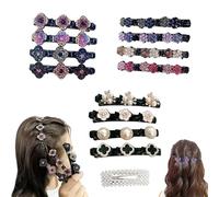 Sparkling Crystal Stone Braided Hair Clips,Rhinestone Braided Hair Clips For Women,Hairpin Duckbill Clip,Styling Sectioning Hair Clips For Quick Change Of Look Styling (A+B+C 12PCS)