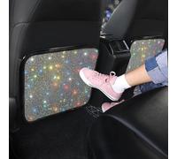 Sparkling Diamond Car Back Seat Kick Protectors,2Pcs Rhinestone Seat Back Kick Mats,Universal Bling Crystal Car Interior Decor Accessories,Seats Protector from Dirt & Mud (Colorful)