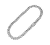 SPARKLING DIAMOND NECKLACE CUBA CHAIN HIP HOP NECKLACE MEN'S JEWELRY 15MM WIDE GOLD AND SILVER CHAIN for MEN AND WOMEN AS A GIFT