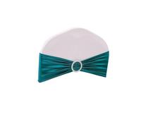 SparklWLeaf Cinta de Raso para Silla de Boda 10/50/100 Piezas de Cintas for decoración sillas Boda, Lazos metálicos Brillantes con Hebilla Redonda for Banquetes y Fiestas(Peacock Blue,100pcs)