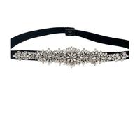 SparklWLeaf Cinturón de boda Cinturón adhesivo con pegatina de diamantes imitación for mujer, cinturón elástico for vestido boda, accesorios for(Rose golden)