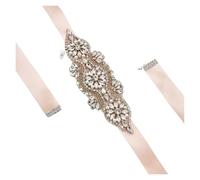 SparklWLeaf Cinturón de boda Cinturón de cintura con diamantes imitación cosido a mano for vestidos novia mujer, accesorio informal, faja for vestido cuentas DIY(Rose golden)
