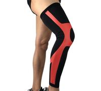 SparklWLeaf Manga de Compresión de Pierna Completa Rodilleras largas de compresión for hombre y mujer, rodilleras deportivas longitud completa(1 PCS Red,M)