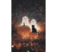 Sparkly ghost, cat, and pumpkin journal | Lined blank notebook