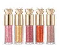 Sparkly Lip Gloss Set de 5, brillo de labios brillante con efecto voluminizador, lápiz labial con purpurina a base de agua para dar brillo