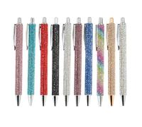 Sparkly Pens, Rhinestone Pen, 10 Pack Crystal Diamond Pen, Metal Ballpoints Pens, Tinta Negra Para Mujeres, Regalo, Oficina, Toma De Notas, Diario, Estudiantes, Adultos, Niños