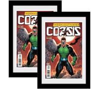 SparklyHome Marco de cómic con doble alfombrilla blanca, 2 paquetes, protección UV, marco negro para cómics actuales de hasta 6 3/4 x 10 1/4 pulgadas, se adapta a bolsas y mangas, exhibición de pared