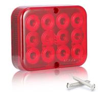 SPARKMOTO 1 x Luces Antiniebla Posterior LED remolque, Faro Antiniebla Trasero LED Impermeable,Piloto antiniebla trasero rojo remolque 12V para Caravana,Tractor Camión,12 LEDs, IP67,Homologación E11