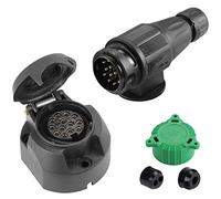 SPARKMOTO 12V Impermeable Enchufe Zócalo Remolque 13 Pines Hembra Macho,Enchufes de Remolque 13 Pines Y Zócalo de Remolque, Enchufes de Remolque para Caravana Remolques,Cumple con ISO1724 (Largo)