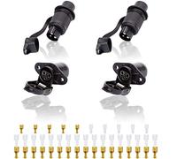 SPARKMOTO 2 Piezas x Enchufes de Remolque 3 Pines y Zócalo de Remolque 3 Pines, 12V Enchufe y Zócalo Remolque 3 Pines Impermeable Conector, para Tractor Camión RV Autos Conectores Remolque (2 Piezas)