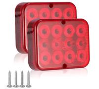 SPARKMOTO 2 x Piloto antiniebla trasero rojo remolque 12V Impermeable,Faro antiniebla trasero LED universal para Remolque Tractor Camión Caravana, Luz antiniebla trasera homologada, 12 LEDs, IP67