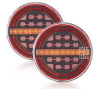 SPARKMOTO 2 x Piloto Trasero Redondo Remolque Led 12V 24V, Luz De Trasera Para Remolque Coche Caravana Tractor Camión, Luces Remolque Sumergible IP67,Homologación ECE EMC