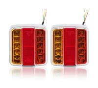 SPARKMOTO 2 x Pilotos traseros led remolque 12V, luces traseras remolque led homologados, piloto 5 funciones luce para remolque tractor agricola, IP67 impermeable, Homologación ECE EMC