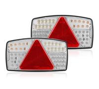 SPARKMOTO 2 x Pilotos Traseros LED Remolque Homologados 12/24V, Luces Traseras LED Para Remolque Camion Caravanas, Pilotos Led Remolque Sumergibles Con Luz De Posición Lateral Ámbar