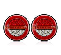 SPARKMOTO 2 x Pilotos Traseros Led Remolque Redondo 12V 24V, Luces Traseras Para Remolque Tractor Agrícola Camion, Pilotos de Remolque Con Luz De Marcha Atrás