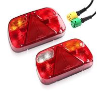 SPARKMOTO 2 x Pilotos Traseros Remolque Con Triangulo Homologados, 12V Luces Traseras Para Remolque Truck Caravana, Pilotos De Remolque Con Conector De Bayoneta 5 Pines