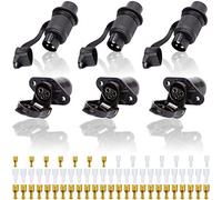 SPARKMOTO 3 Piezas x Enchufes de Remolque 3 Pines y Zócalo de Remolque 3 Pines, 12V Enchufe y Zócalo Remolque 3 Pines Impermeable Conector, para Tractor Camión RV Autos Conectores Remolque (2 Piezas)