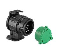 SPARKMOTO Adaptador Enchufe Remolque de Coche 13 a 7 Pines,convertidor Enchufe Remolque 13 a 7 Pines para Coche, Caravana, Camión,Camper,conversor 13 a 7 Pines con Tapa Protectora Verde