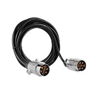 SPARKMOTO Cable de conexión extensión de Remolque 7pines con Enchufe de Remolque 7 Pines Metal,Cable de extensión 7 Polos de 6 m para Remolque,Caravana,Enchufe de 7 Pines Aluminio con Cable Remolque