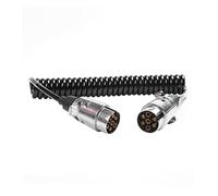SPARKMOTO Cable de extensión en Espiral del Remolque con enchufes metálicos Remolque de 7 Pines, Cable de extensión 7 Pines de 2.6m para Remolque, Caravana, Autocaravana,Cumple con la Norma ISO 1724