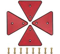 SPARKMOTO Catadioptrico Triangular 4 Piezas,catadióptricos Triangulares para Remolque,Reflector de Triángulo Rojo,Homologados ECE R3 Catadioptrico Triángulo Remolque Apriete de Tornillo