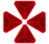 SPARKMOTO Catadioptrico Triangular,catadióptricos Adhesivo Triangulares para Remolque,Reflector de Triángulo Rojo,Homologados ECE R3 Catadioptrico Triángulo Remolque,Catadioptrico Adhesivo(4 Piezas)