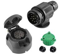 SPARKMOTO Enchufe de Remolque 13 Pines y Zócalo de Remolque 13 Pines, 12V Impermeable Enchufes de Remolque 13 Pines Hembra Macho para Camión Caravana portabicicletas,Cumple con ISO11446(clásico)