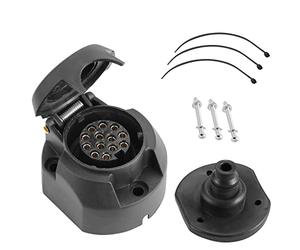 SPARKMOTO Enchufe de Remolque 13 Pins Hembra Kit,Enchufe 13 Pins para Remolque Coche Caravana,Enchufe Zócalo Remolque 13 Polos 12V Impermeable,con componentes de Montaje