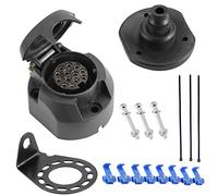 SPARKMOTO Enchufe de Remolque 13 Polos Kit, 12V Impermeable Enchufe de Remolque 13 Pines Hembra,Universal Conector Enchufe de Remolque 13 Polos para caravanas,Coche,con componentes de Montaje