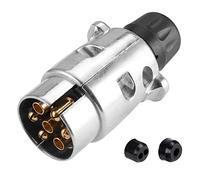 SPARKMOTO Enchufe de Remolque 7 Pines Metal,Impermeable Enchufe 7 Pines para Remolque Caravana,Conector Enchufe de Remolque 7 Polos,12v Enchufe de Remolque 7 Polos Macho Aluminio