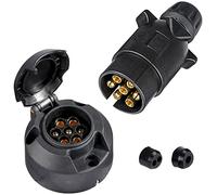 SPARKMOTO Enchufe de Remolque 7 Pines, Zócalo de Remolque 7 Pines, 12V Impermeable Conector Remolque 7 Pines para caravanas Camión RV Remolque,Enchufe de Remolque 7 Pines Macho Hembra(Tapón de Rosca)