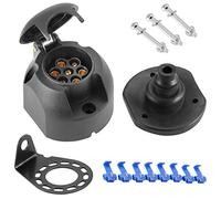 SPARKMOTO Enchufe de Remolque 7 Polos Hembra Kit, 12V Impermeable Enchufe de Remolque 7 Pines Hembra,Universal Conector Enchufe de Remolque 7 Polos para caravanas,Coche,con componentes de Montaje