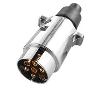 SPARKMOTO Enchufe de remolque de metal de 7 pines, 12V 7 pines Metal Remolque enchufe, aluminio Remolque enchufe impermeable 7 polos, enchufe 7p Metal para remolques