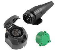 SPARKMOTO Enchufe Remolque 13 Pines Y Zócalo Remolque 13 Pines, Conector Remolque 13 Pines 12V Impermeable,Enchufe de Conexión de Remolques 13-Polos Hembra Macho para Caravana portabicicletas(Nuevo)