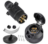 SPARKMOTO Enchufe Remolque 7 Pines Hembra y Macho, Conector 7 Polos, 12V, Con Componentes de Montaje