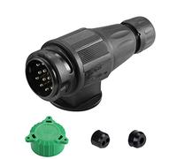 SPARKMOTO Enchufes de Remolque 13 Pines,Enchufe 13 Polos Remolque,Enchufe de conexión de remolques 13 Pines para caravanas,portabicicletas, Impermeable enchufes 13 Pines,con Tapa Protectora Verde